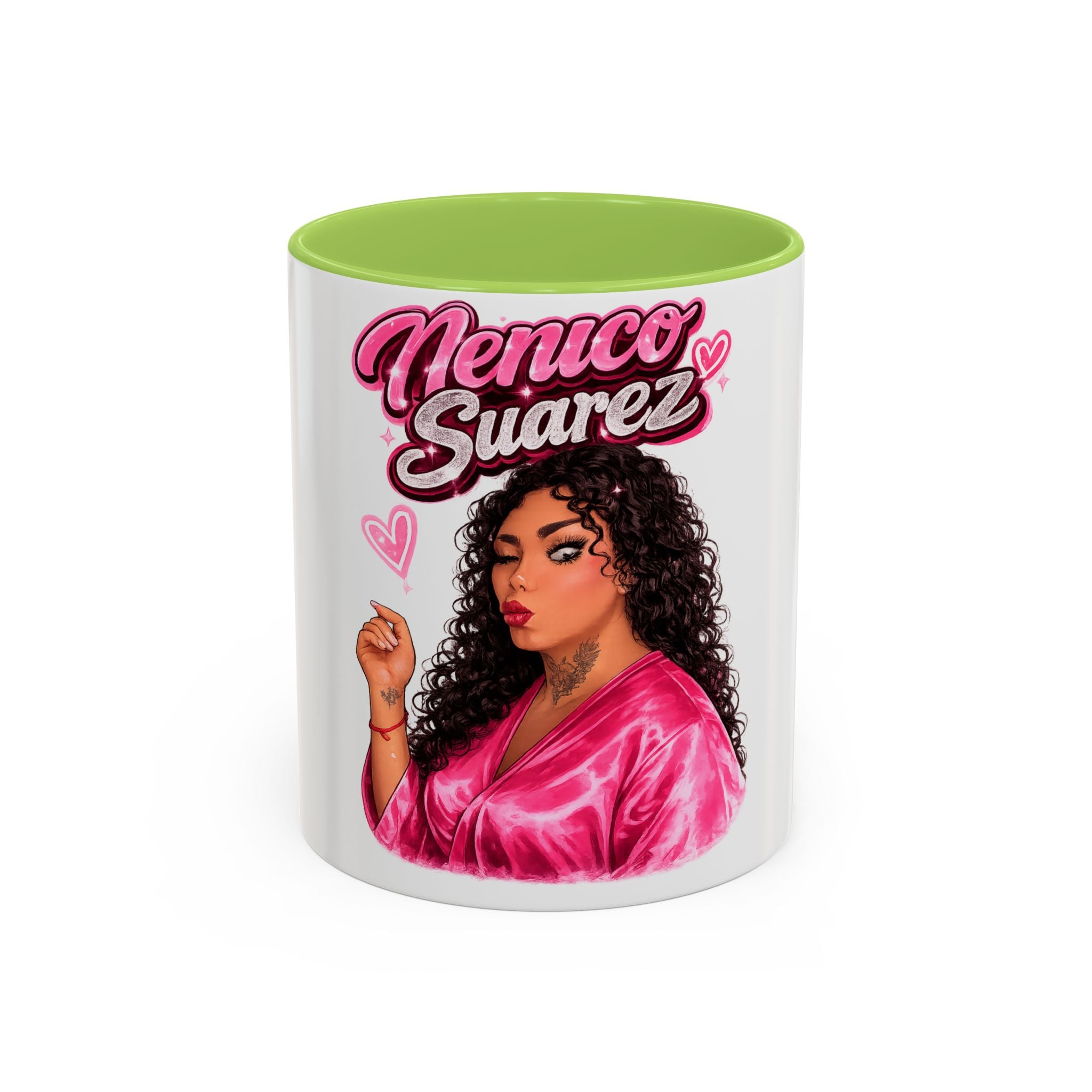 Accent Coffee Mug — 'Nenuco Suarez' Retro Pop Portrait Coffee Mug (11/15oz)