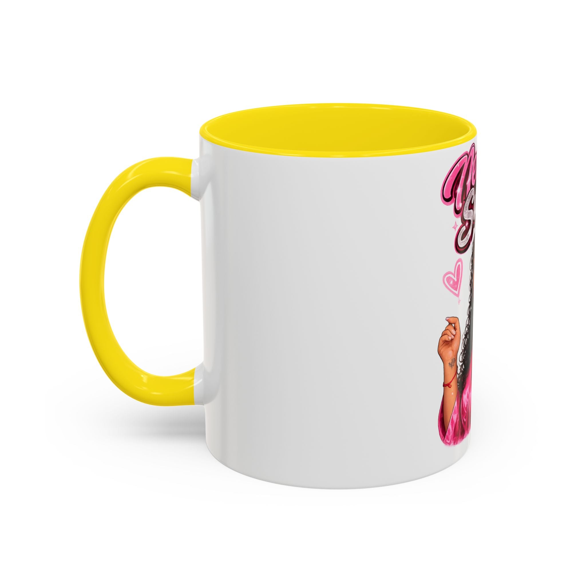 Accent Coffee Mug — 'Nenuco Suarez' Retro Pop Portrait Coffee Mug (11/15oz)
