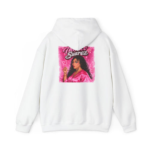 Graphic Hoodie — Pink Glam Portrait “Suarez”