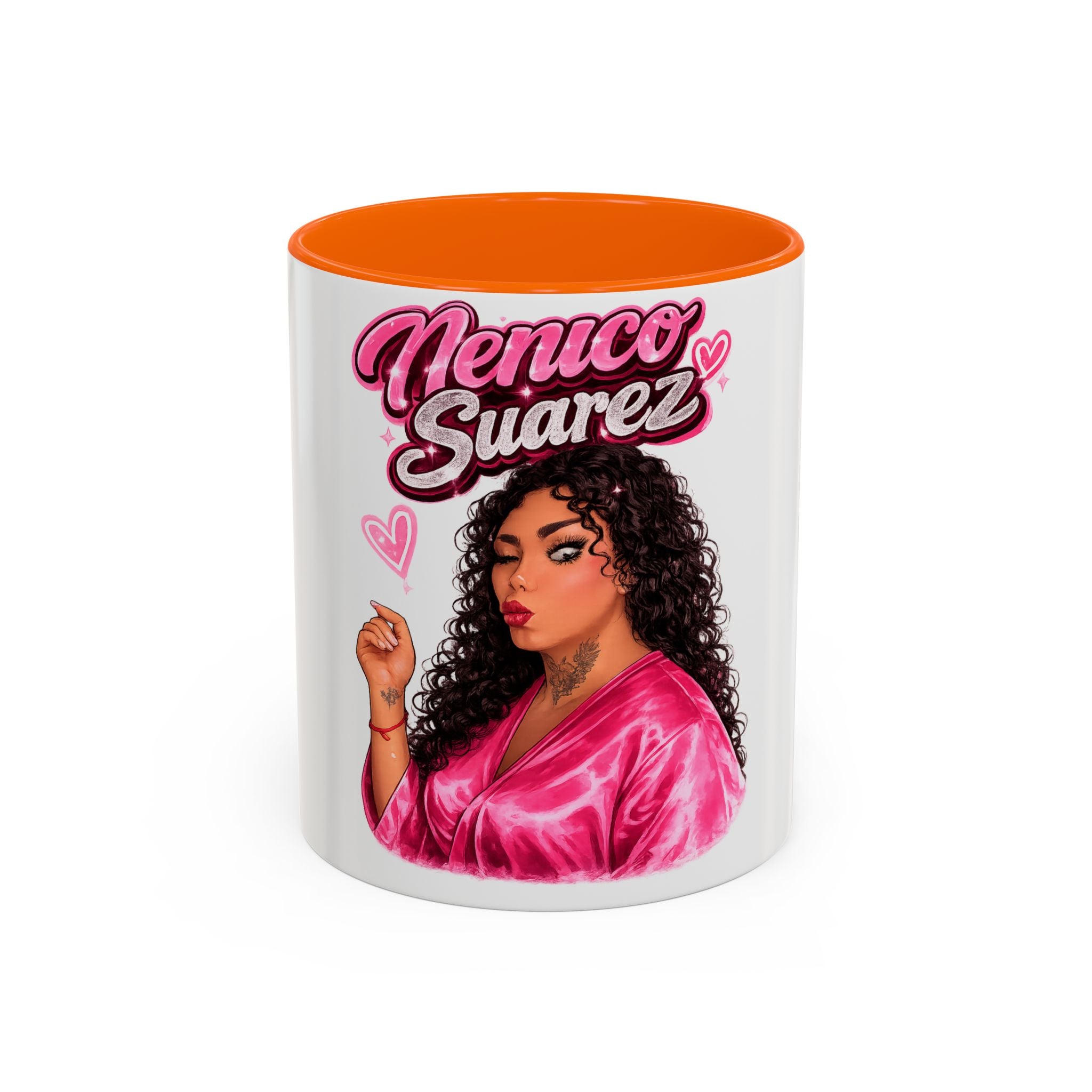 Accent Coffee Mug — 'Nenuco Suarez' Retro Pop Portrait Coffee Mug (11/15oz)