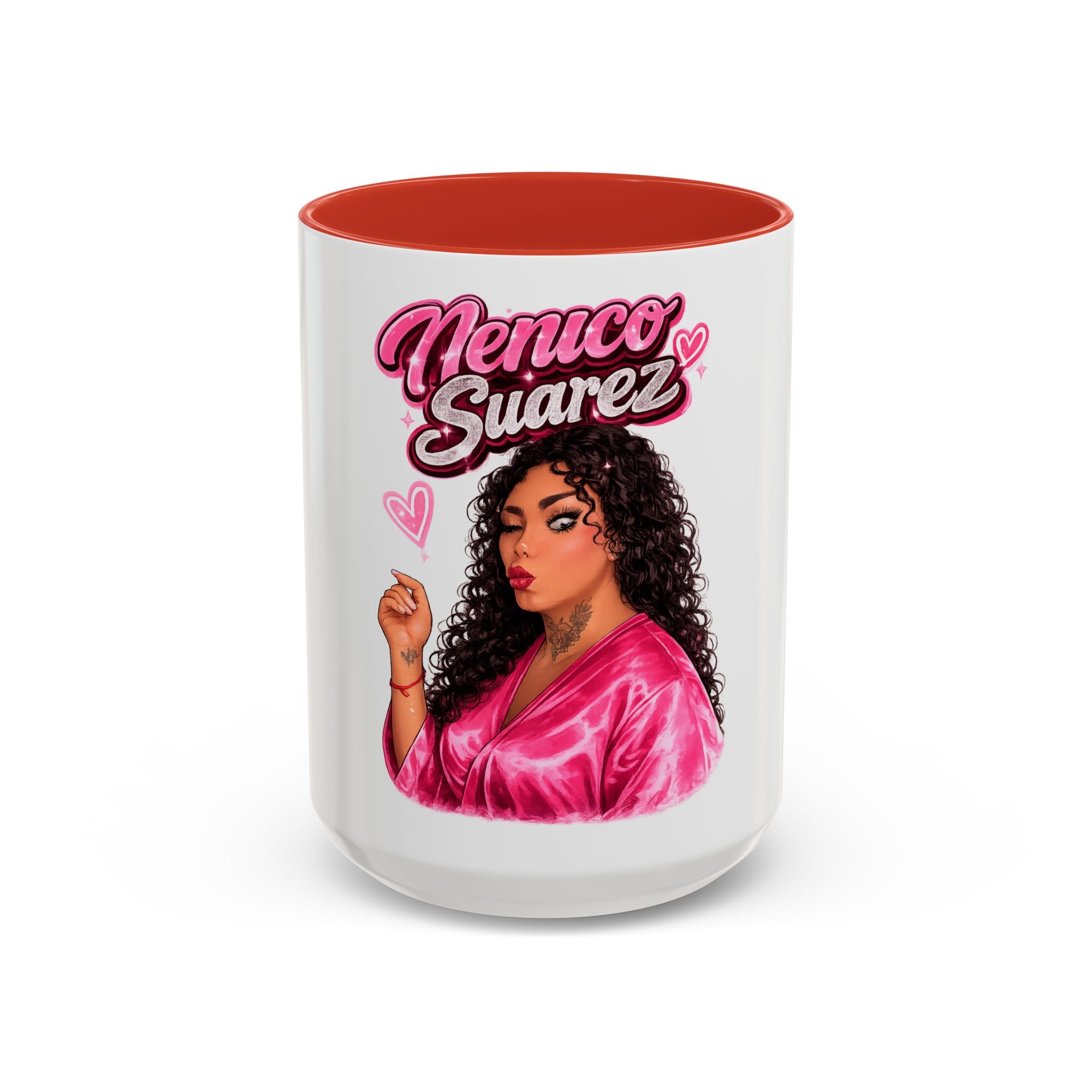 Accent Coffee Mug — 'Nenuco Suarez' Retro Pop Portrait Coffee Mug (11/15oz)