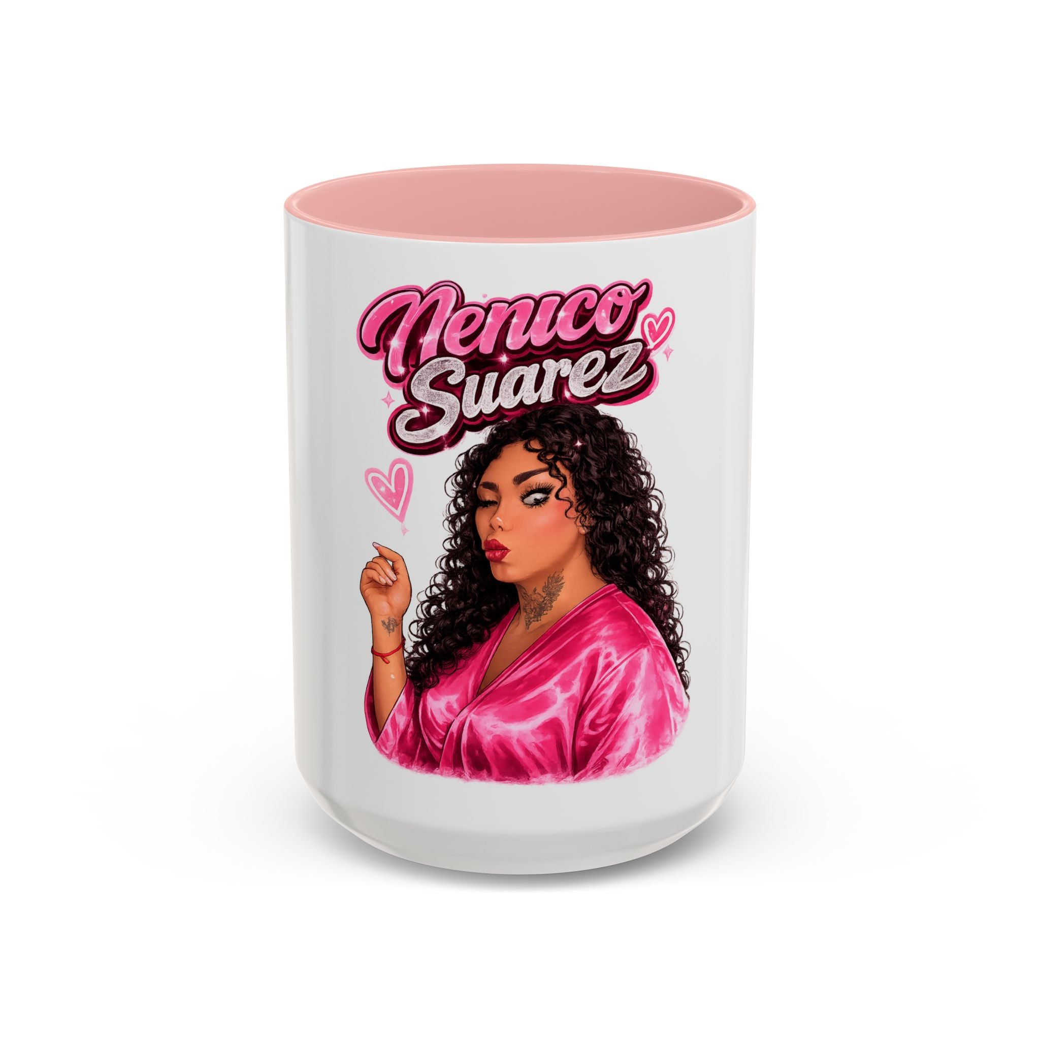 Accent Coffee Mug — 'Nenuco Suarez' Retro Pop Portrait Coffee Mug (11/15oz)