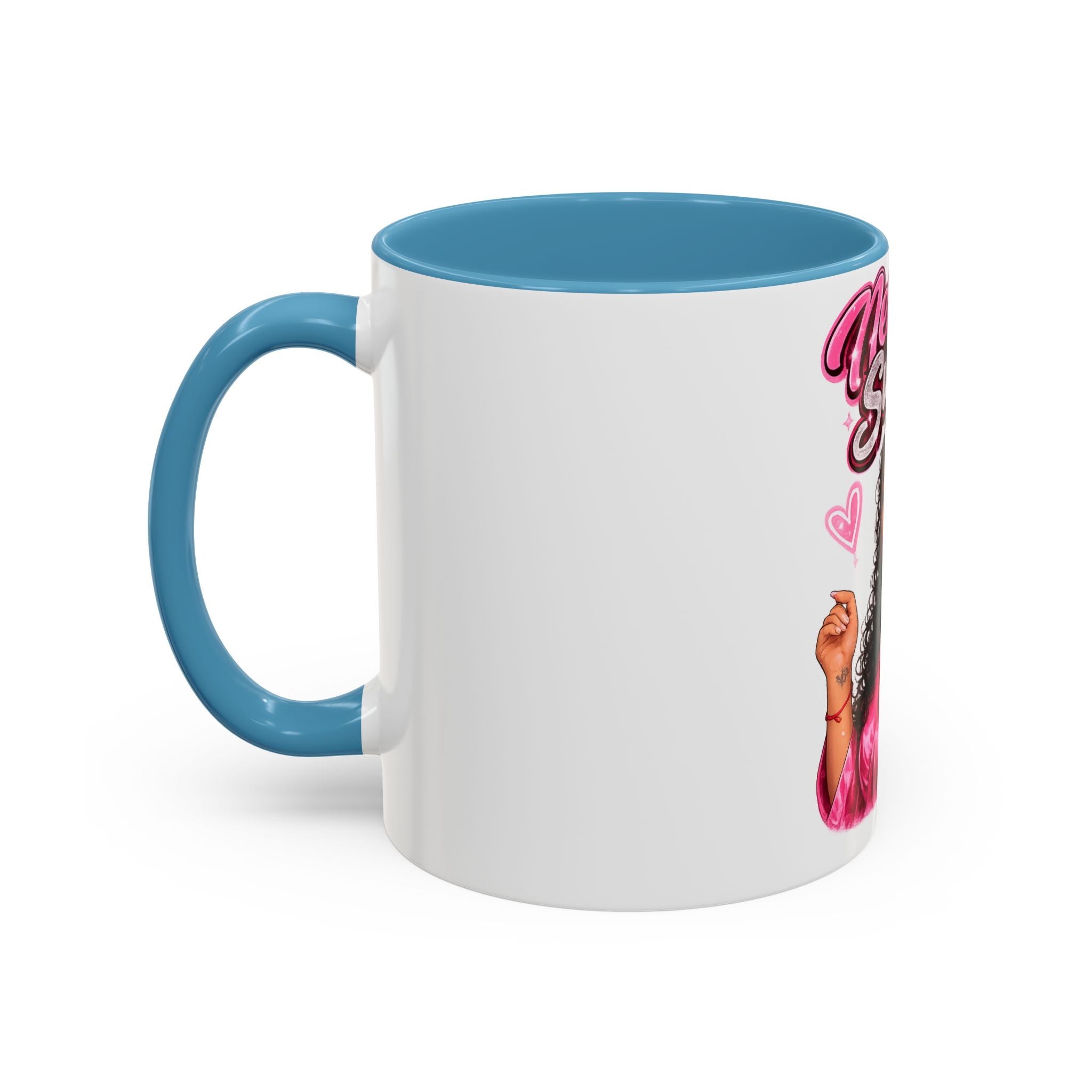 Accent Coffee Mug — 'Nenuco Suarez' Retro Pop Portrait Coffee Mug (11/15oz)