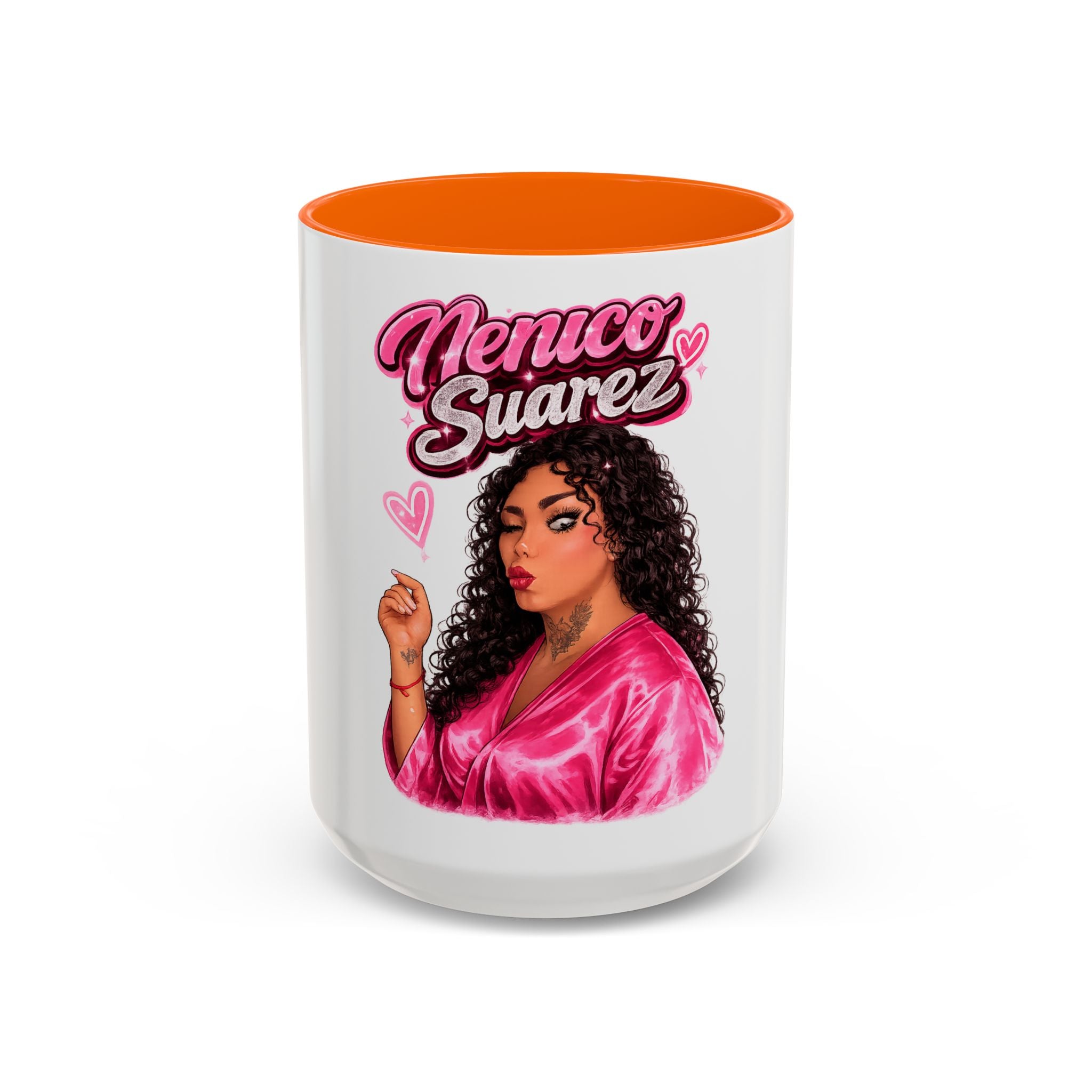 Accent Coffee Mug — 'Nenuco Suarez' Retro Pop Portrait Coffee Mug (11/15oz)