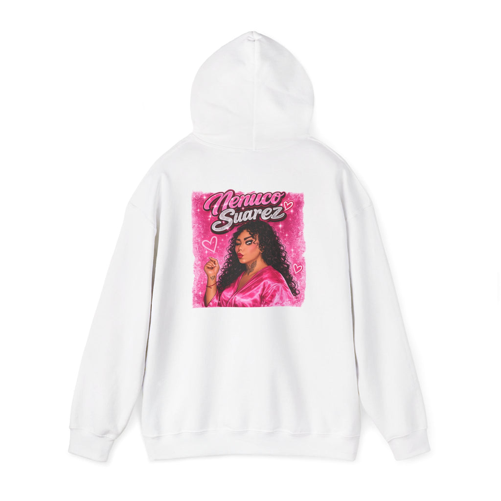 Graphic Hoodie — Pink Glam Portrait “Suarez”