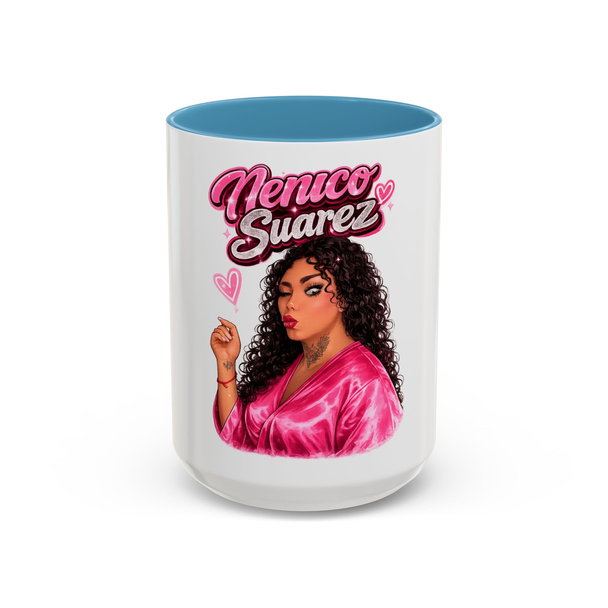 Accent Coffee Mug — 'Nenuco Suarez' Retro Pop Portrait Coffee Mug (11/15oz)