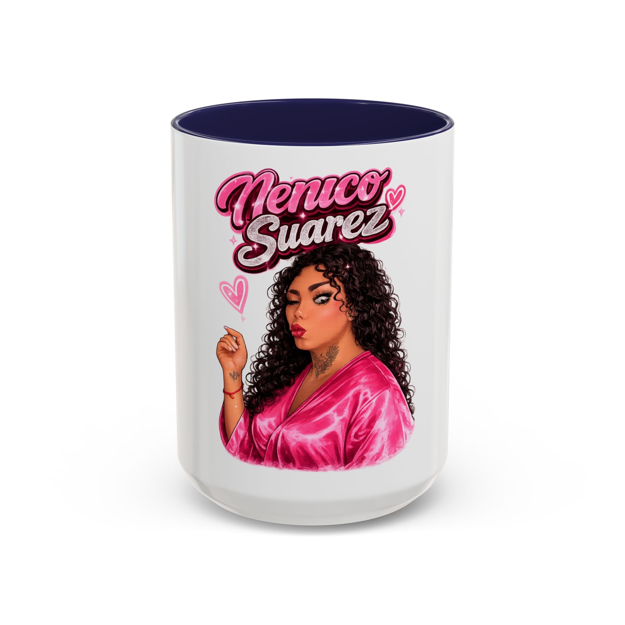 Accent Coffee Mug — 'Nenuco Suarez' Retro Pop Portrait Coffee Mug (11/15oz)