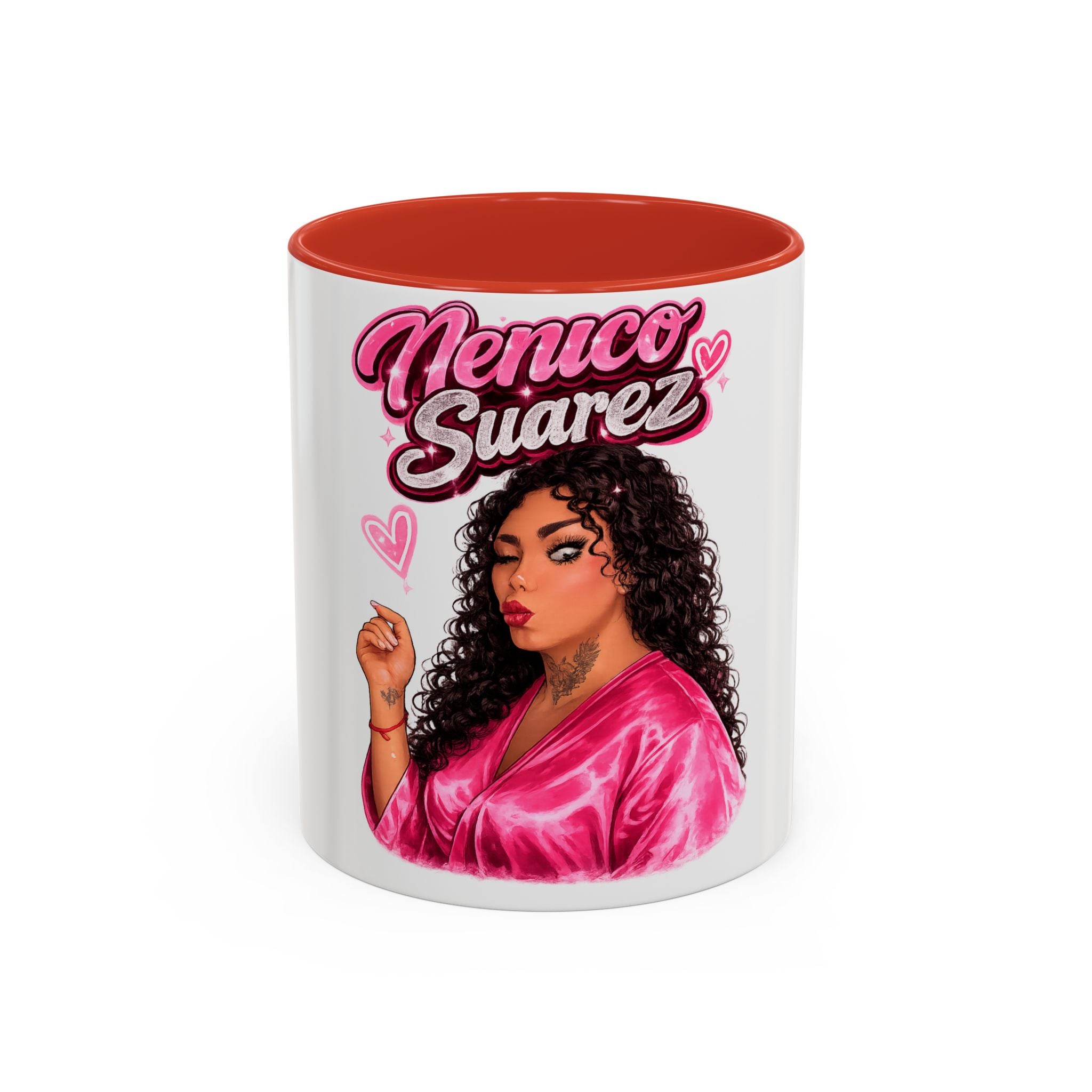 Accent Coffee Mug — 'Nenuco Suarez' Retro Pop Portrait Coffee Mug (11/15oz)