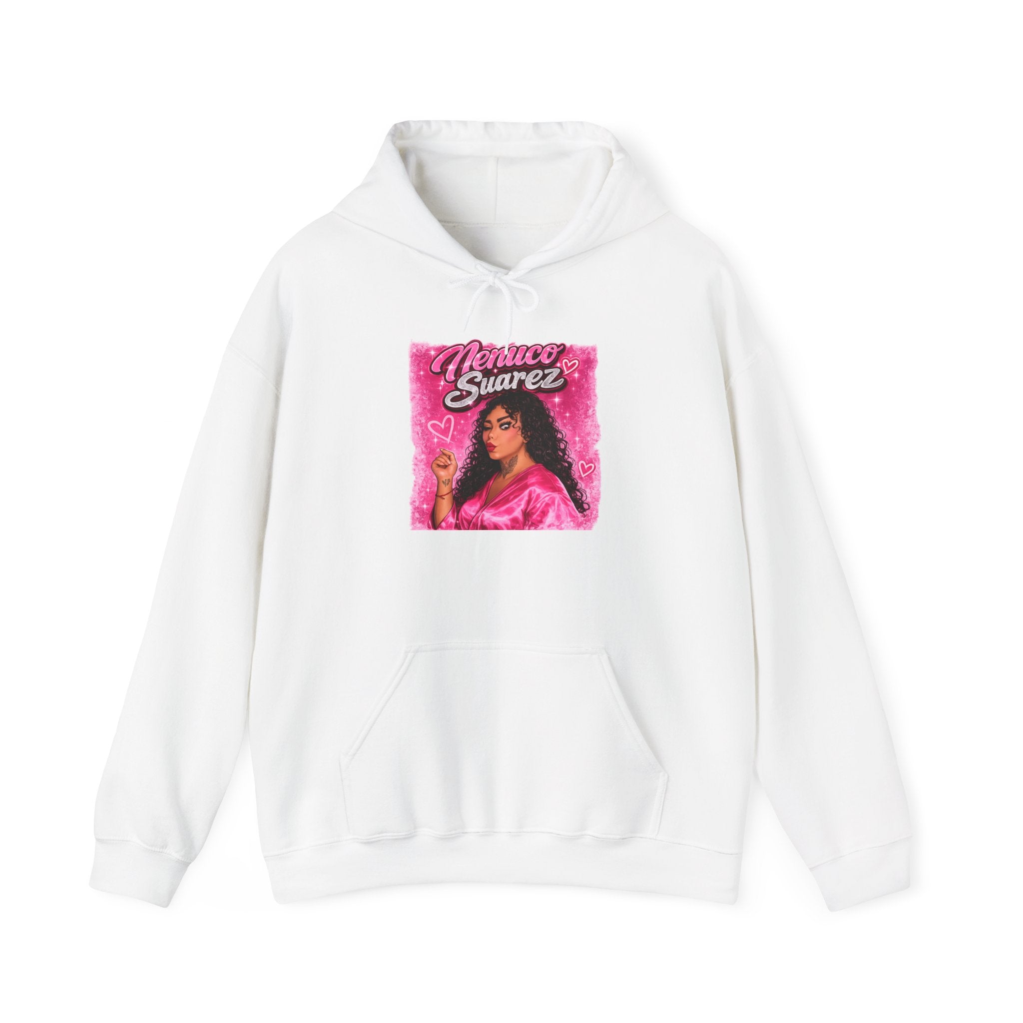 Graphic Hoodie — Pink Glam Portrait “Suarez”
