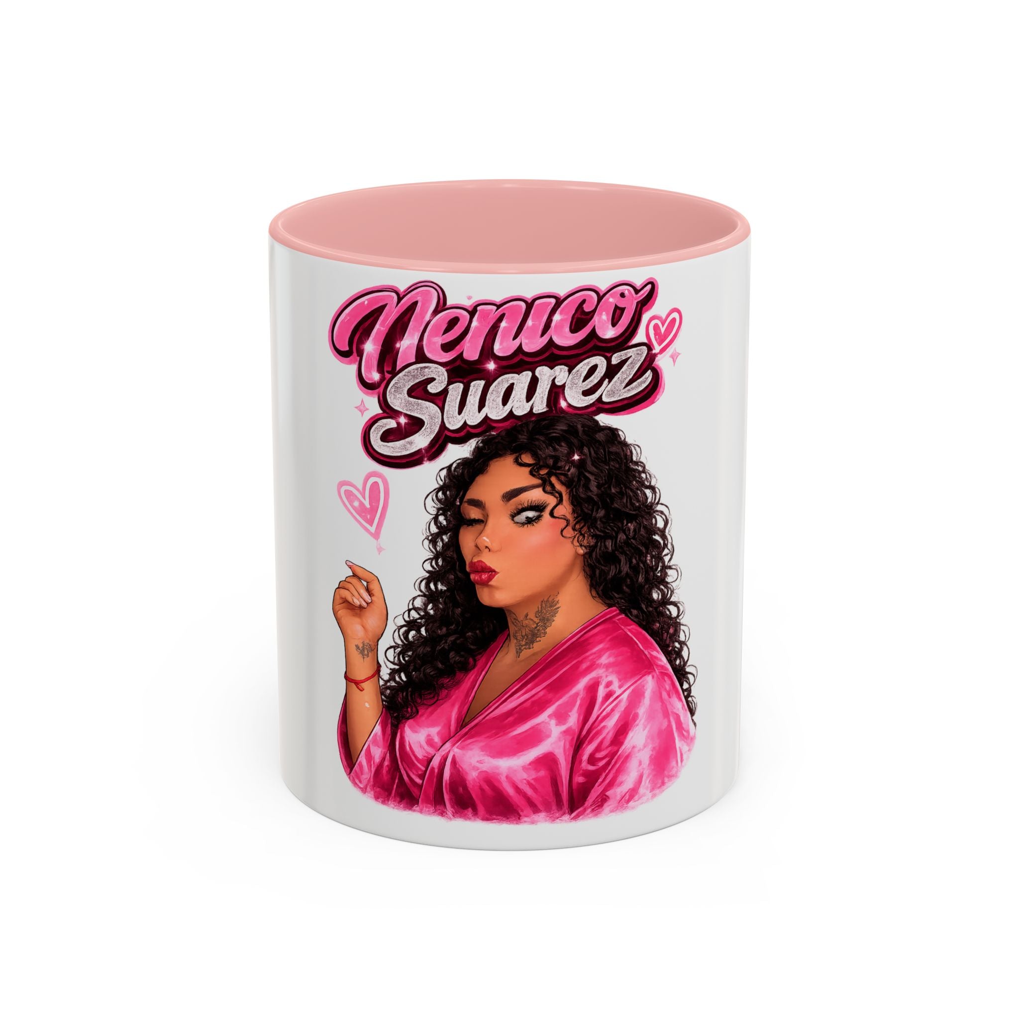Accent Coffee Mug — 'Nenuco Suarez' Retro Pop Portrait Coffee Mug (11/15oz)